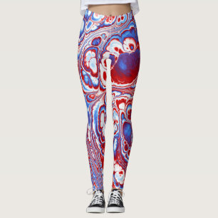 Legging Fluxo Abstrato de Mármore Patriótico