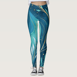 Legging Fluxo Artístico Abstrato Padrão Sem Costura