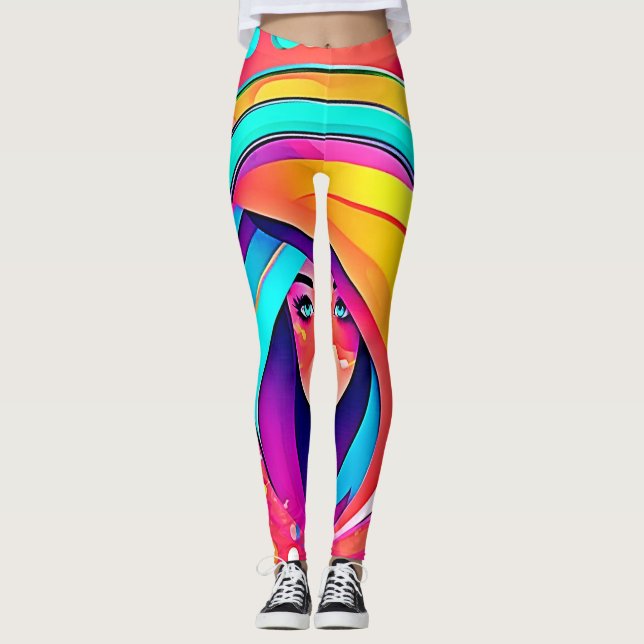 Legging Fluxo de Música Vibrante (Frente)