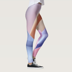 Legging Fluxo de Tecido Pastel Abstrato com Curvas Suaves
