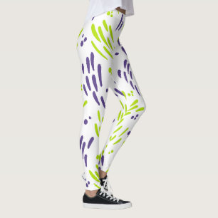 Legging Fluxo em Verde limão e roxo