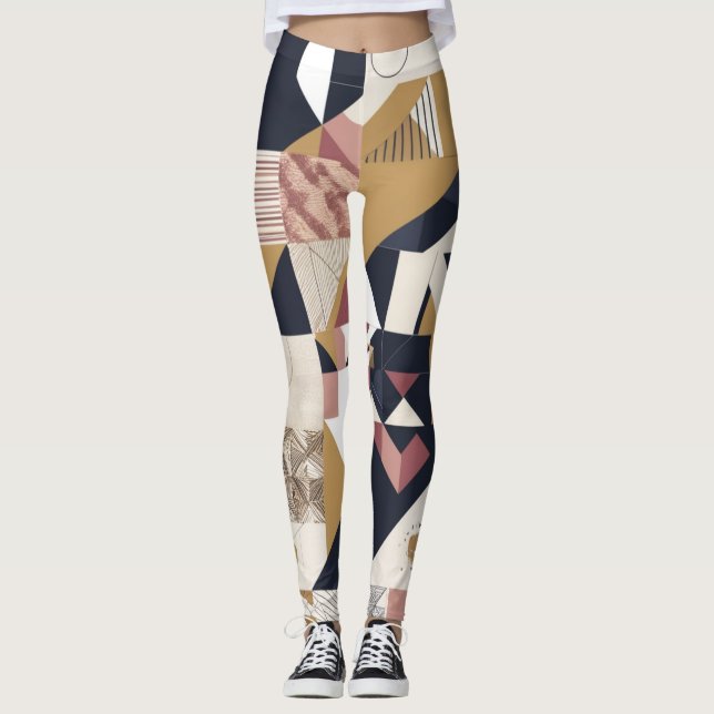 Legging Fluxo Geométrico: Design de Leguminosas Modernas (Frente)