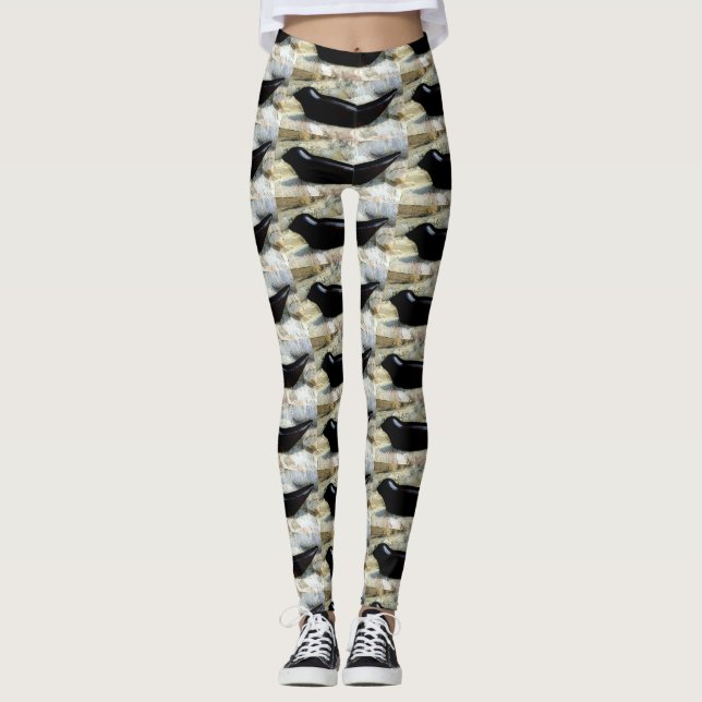 Legging focas do porto preto brancas (Frente)