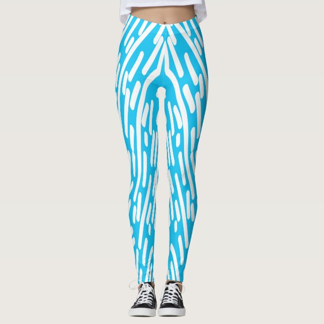 Legging Fofo branco & azul claro clássico "Ratti_Creative_ (Frente)