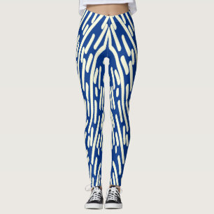 Legging Fofo branco & azul clássico "Ratti_Creative_Arts"