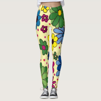 Legging Fofo Floral Colorido Amarelo