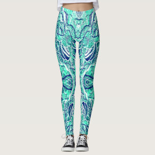 Legging Fofo textura azul-verde "Ratti_Creative_Arts"