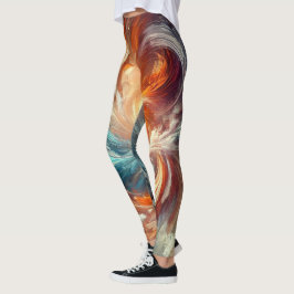 Legging Fogo abstrato e Suco de Gelo
