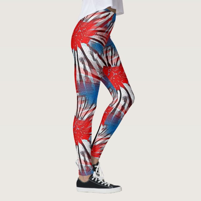 Legging Fogo Azul Branco Vermelho (Direita)