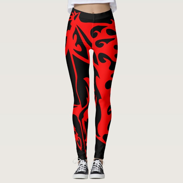 Legging Fogo Chato Vermelho Bronco Mustang Cavalo Selvagem (Frente)