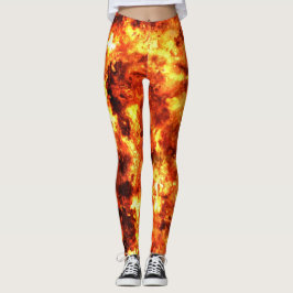 Legging Fogo quente vermelho
