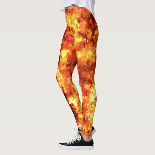 Legging Fogo quente vermelho (Esquerda)