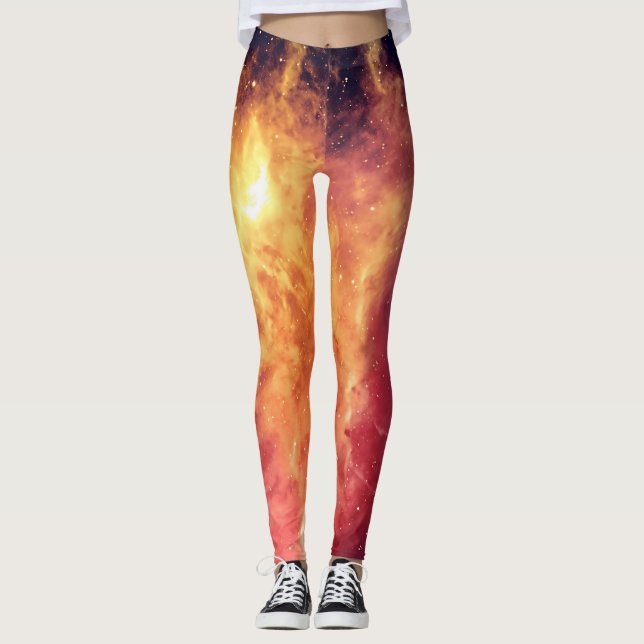Legging Fogo Solar Através do Cosmos (Frente)