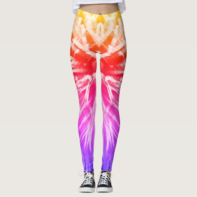 Legging Fogos de artifício do Rainbow Fun Bright (Frente)