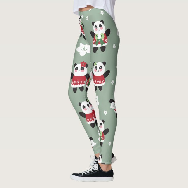 Legging Fogueira de Natal Panda (Esquerda)