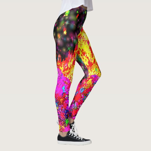 Legging Fogueira Holi com tinta e faíscas (Direita)