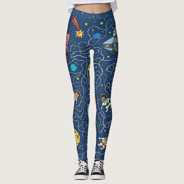 Legging foguete Cosmos Cosmonaut Cat (Frente)
