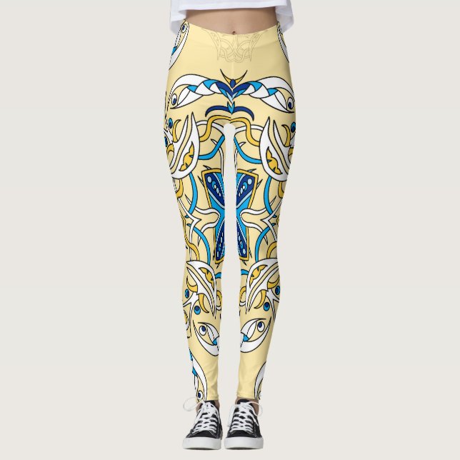 Legging Folchwork Arabic Floral Textura Vintage (Frente)