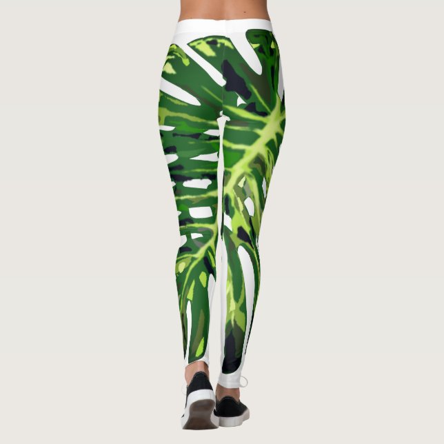 Legging Folha de Monstera Tropical (Verso)