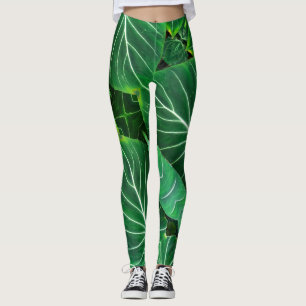 Legging Folha de Palma, folhagem tropical, floresta tropic