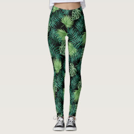 Legging Folha de palmeira tropical
