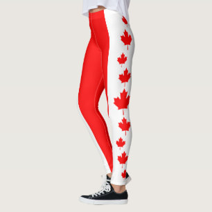 Legging Folha original legal do mapa vermelho da bandeira