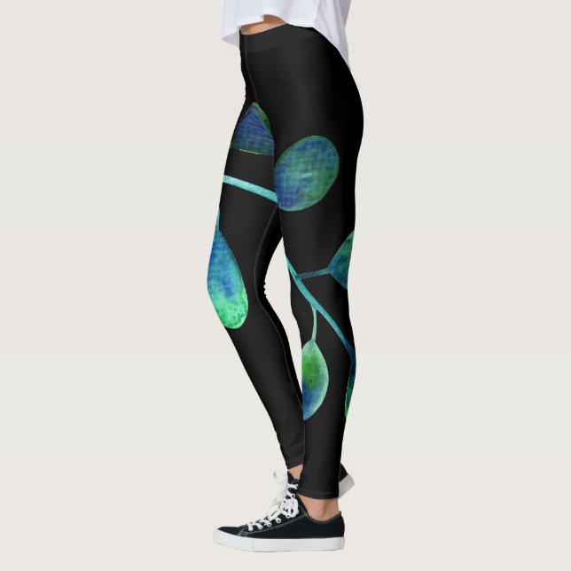 Legging Folhagem de Aquarela Deixa Legenda (Esquerda)