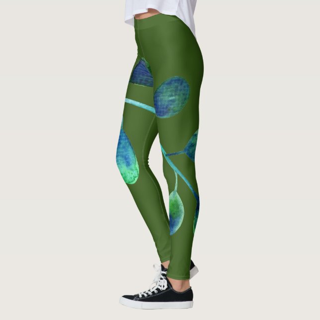 Legging Folhagem de Aquarela Deixa Legenda (Esquerda)
