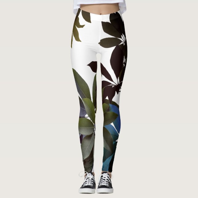 Legging Folhagem, Folhas Tropicais (Frente)