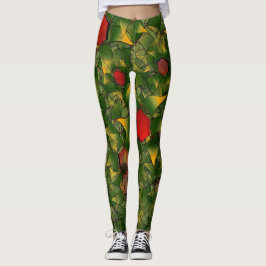 Legging Folhagem virtual amarelada talhada com hexágonos v