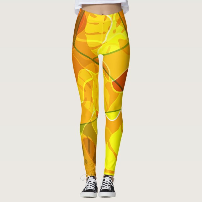 Legging FOLHAS abstrato TROPICAIS (Frente)