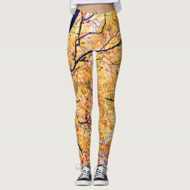 Legging Folhas amarelas e laranja