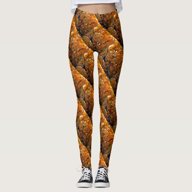 Legging Folhas âmbar de queda (Frente)