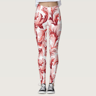 Legging Folhas barrocas espirais venenosas, decorativas.