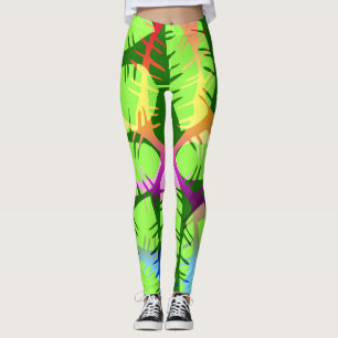 LEGGING FOLHAS BOTÂNICAS DE ABSTRATO BANANA