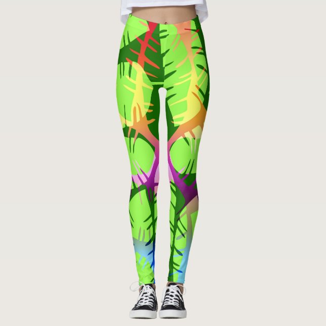 LEGGING FOLHAS BOTÂNICAS DE ABSTRATO BANANA (Frente)