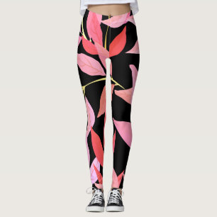Legging Folhas botânicas, padrão colorido sem costura.
