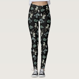 Legging Folhas Botânicas Verde e Preta