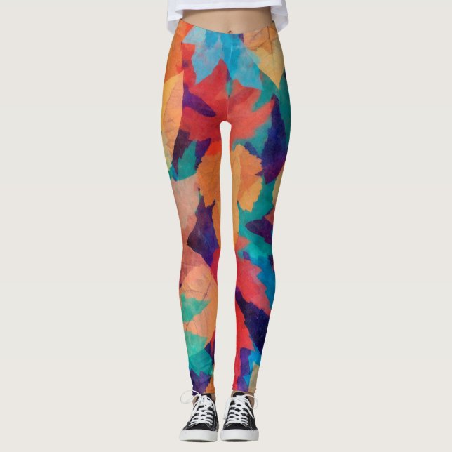 Legging Folhas Coloridas (Frente)