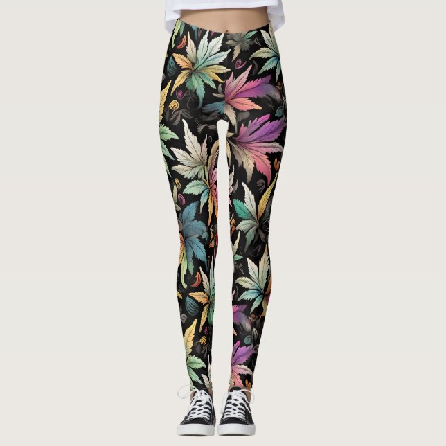 Legging Folhas coloridas (Frente)