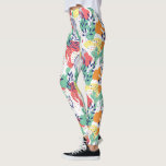 Legging Folhas coloridas e forma orgânica<br><div class="desc">Formas orgânicas coloridas e folhas num padrão sem costura. Design moderna de tendências.</div>