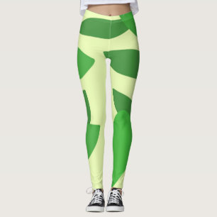 Legging folhas de abstrato