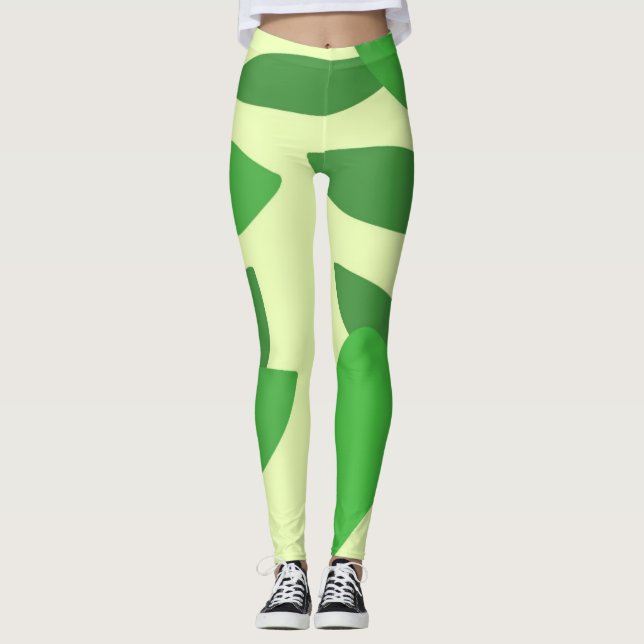 Legging folhas de abstrato (Frente)