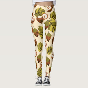 Legging Folhas de avelã Acorns Sem Semente Padrão