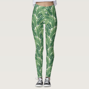 Legging Folhas de Banana Tropical Verde