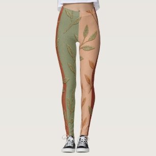 Legging Folhas de Boho Autumn Striped