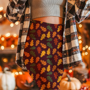 Legging Folhas de Carvalho Outono Caem Borgonha