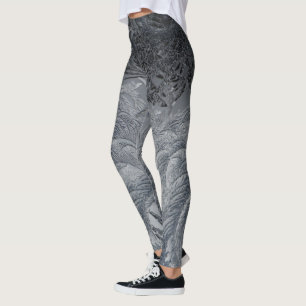 Legging Folhas de cinza
