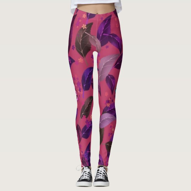 Legging Folhas de flores (Frente)