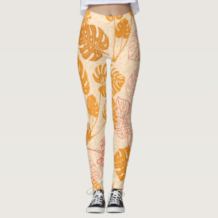 Legging Folhas de Monstera: silhueta tropical sem costura
